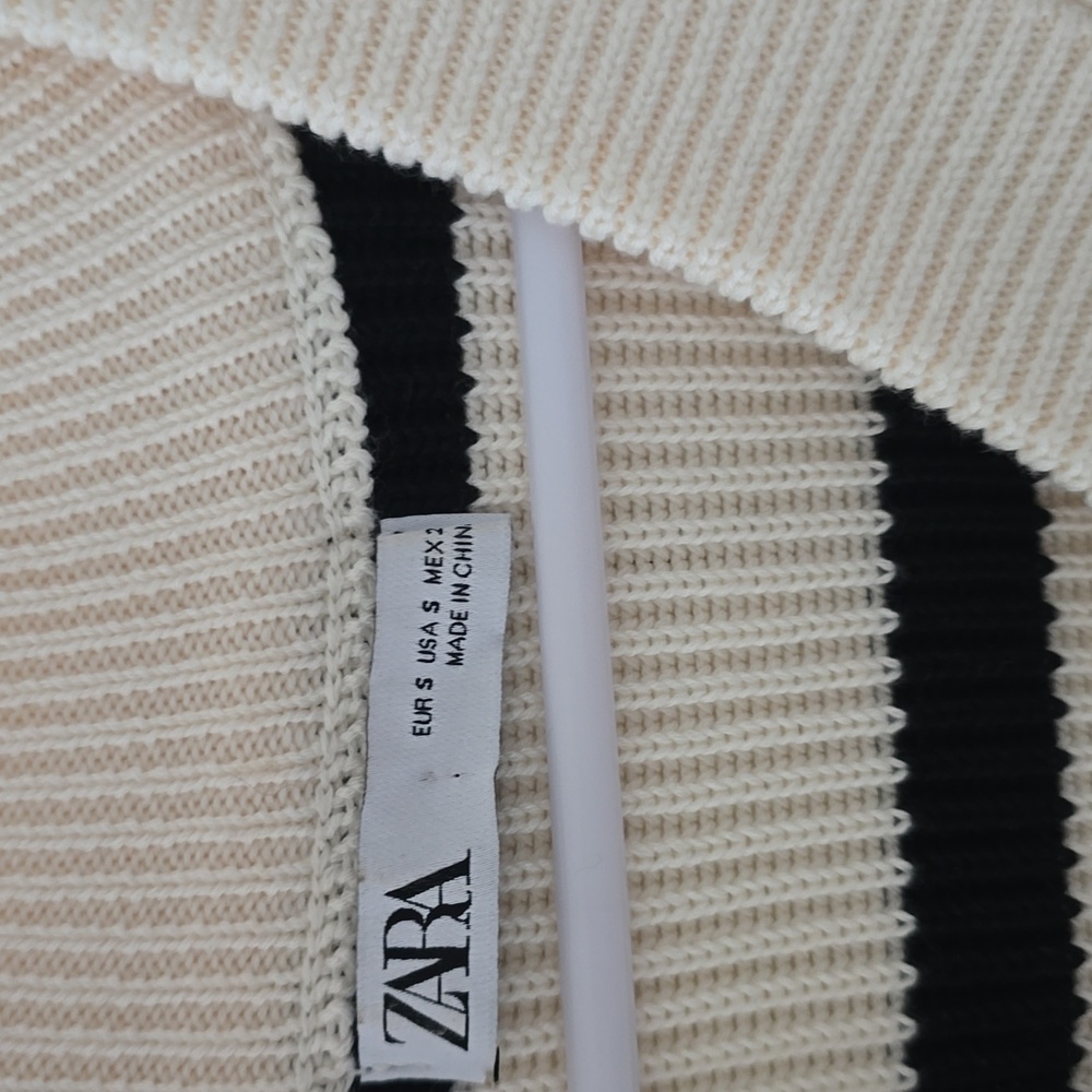 Zara Striped Sweater Vest Size Small - Picture 2 of 5